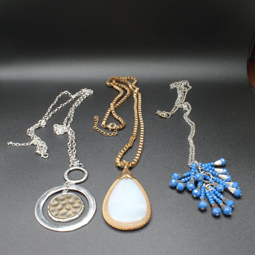 Lot of 3 Long Necklaces Costume Jewelry